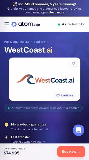Screenshot of westcoast.ai