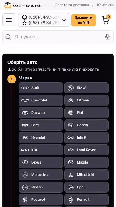 Screenshot of wetrade.com.ua