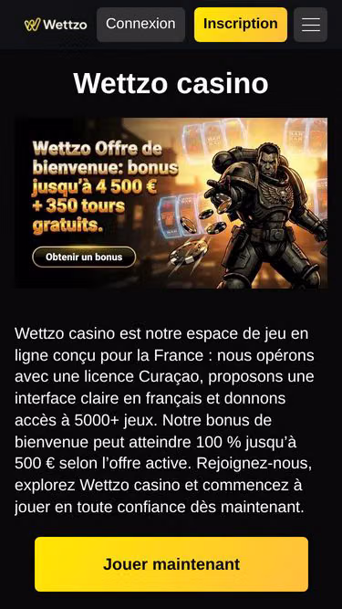 Screenshot of wettzo.fr