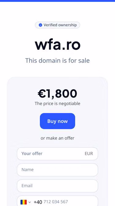 Screenshot of wfa.ro