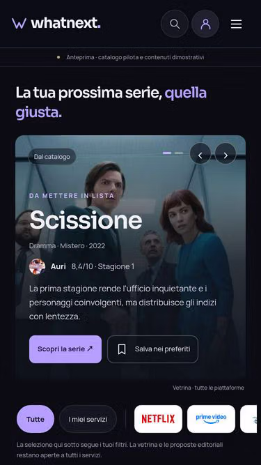 Screenshot of whatnext.watch