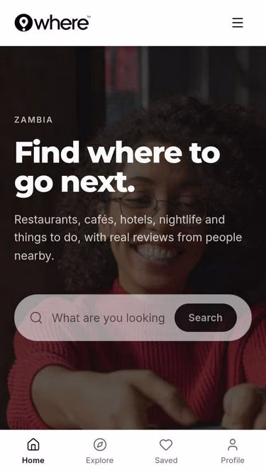 Screenshot of where.co.zm
