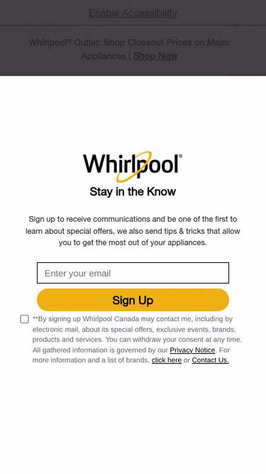 Screenshot of whirlpool.ca