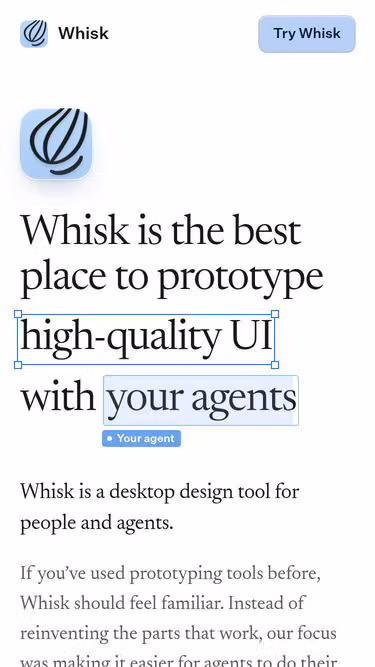 Screenshot of whisk.design