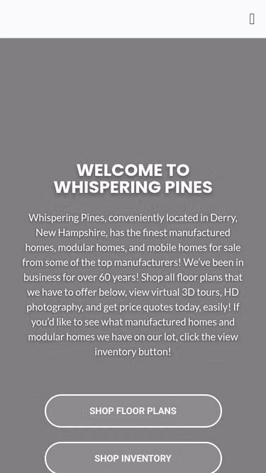 Screenshot of whisperingpines.com