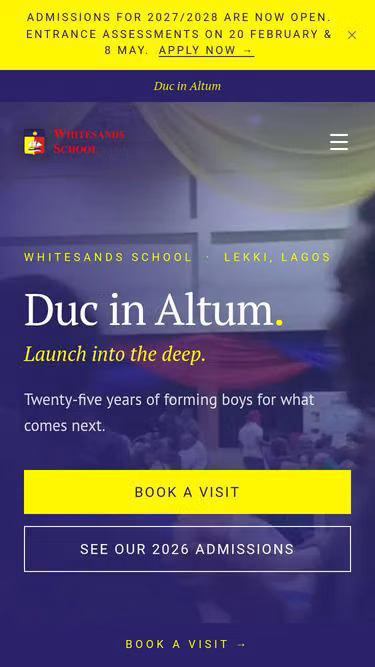 Screenshot of whitesands.org.ng
