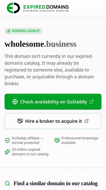 Screenshot of wholesome.business