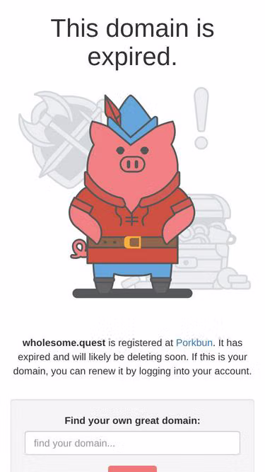Screenshot of wholesome.quest