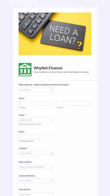 Screenshot of whynot.finance