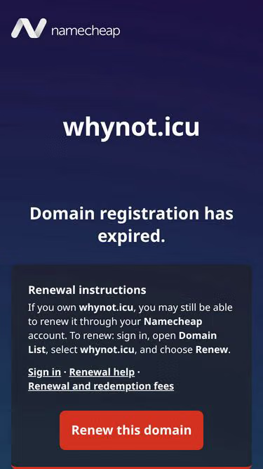 Screenshot of whynot.icu