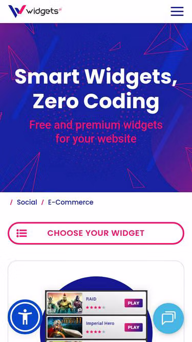 Screenshot of widgets.media
