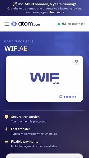 Screenshot of wif.ae