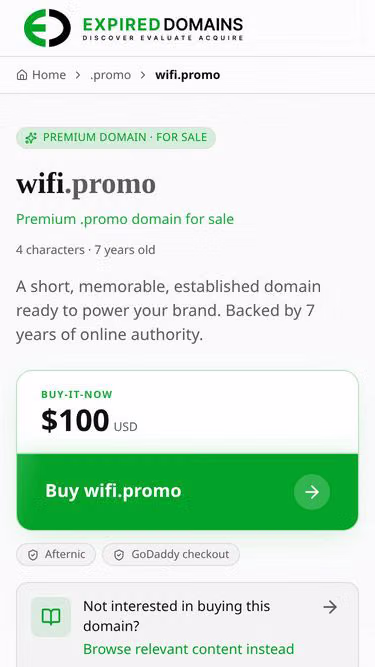 Screenshot of wifi.promo