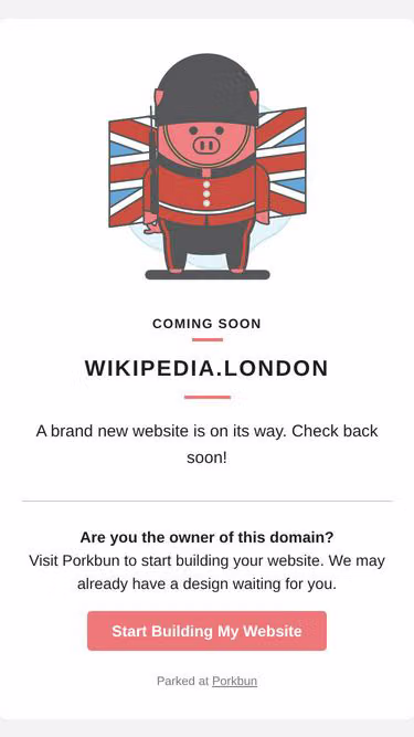 Screenshot of wikipedia.london