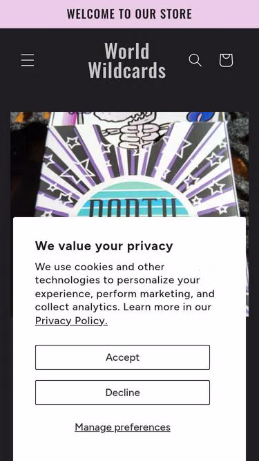 Screenshot of wildcards.store