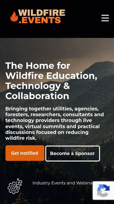 Screenshot of wildfire.events