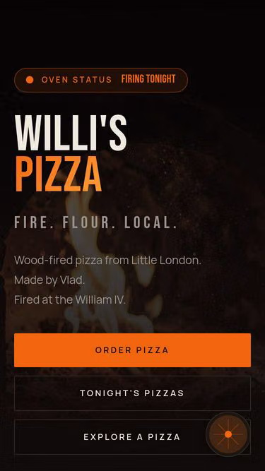 Screenshot of willys.pizza