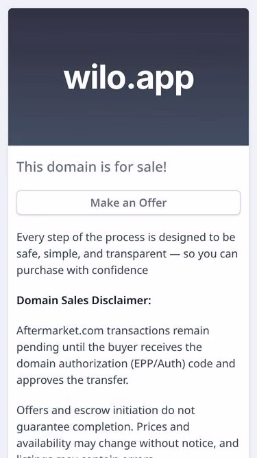 Screenshot of wilo.app