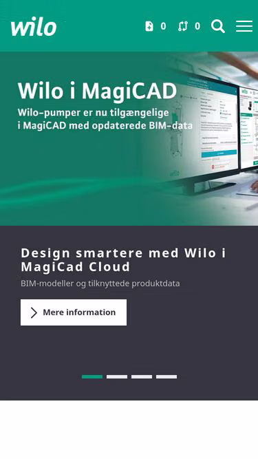 Screenshot of wilo.dk