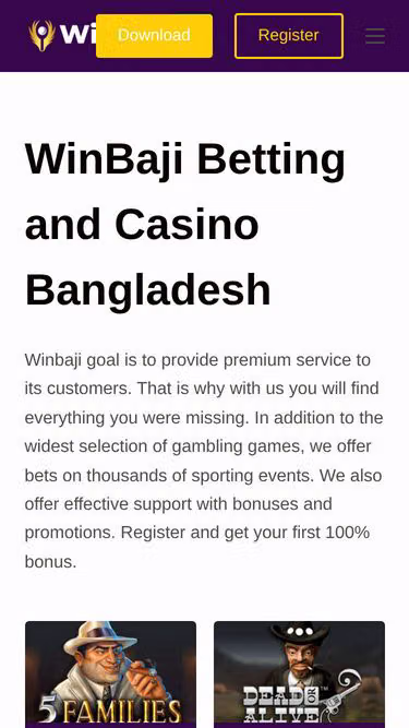 Screenshot of winbaji.bet