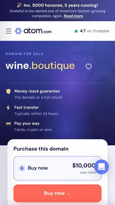 Screenshot of wine.boutique