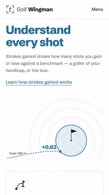 Screenshot of wingman.golf