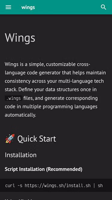Screenshot of wings.sh
