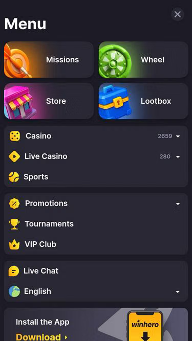Screenshot of winhero.com