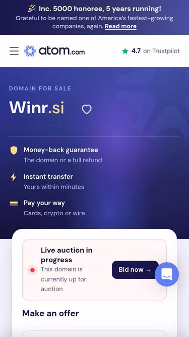 Screenshot of winr.si