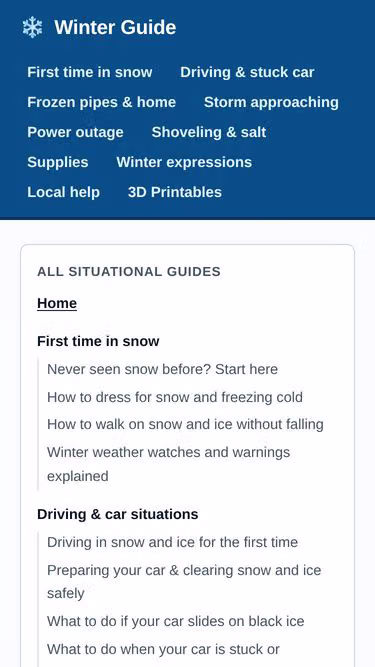 Screenshot of winter.guide