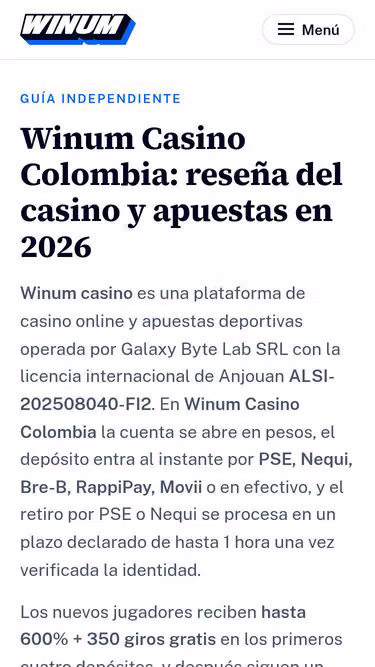 Screenshot of winum.org