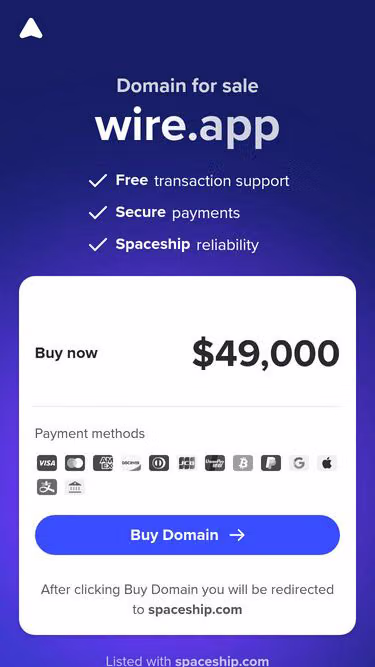 Screenshot of wire.app