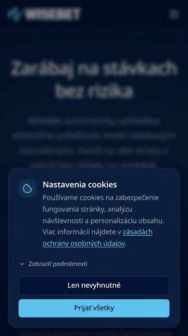 Screenshot of wisebet.sk