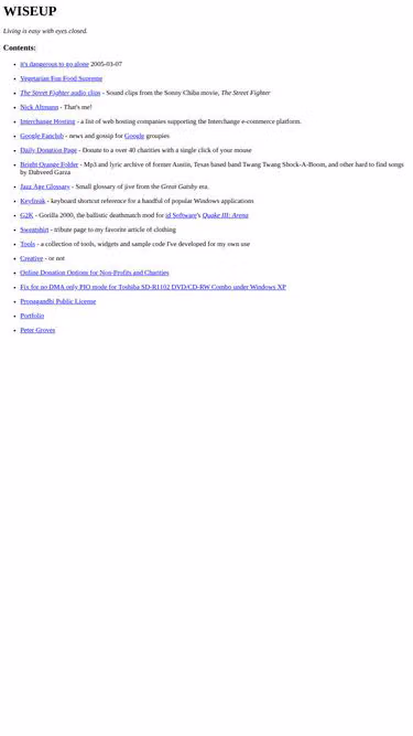 Screenshot of wiseup.org