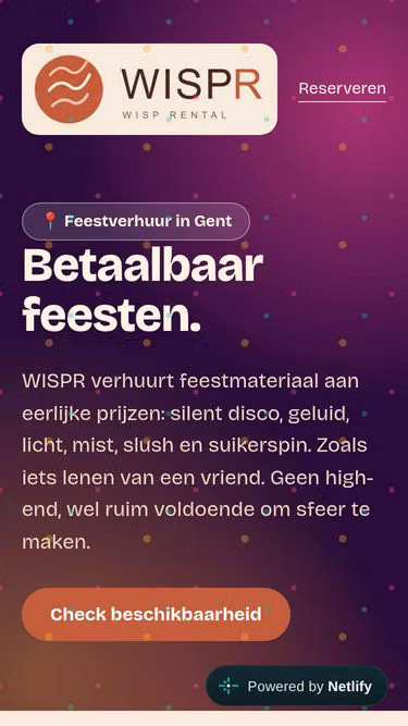 Screenshot of wispr.be