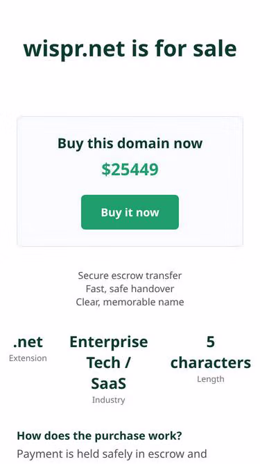 Screenshot of wispr.net