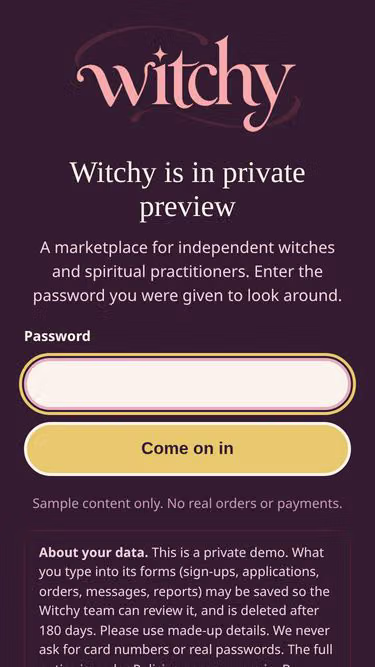Screenshot of witchy.market