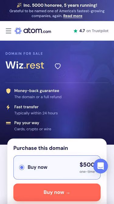 Screenshot of wiz.rest