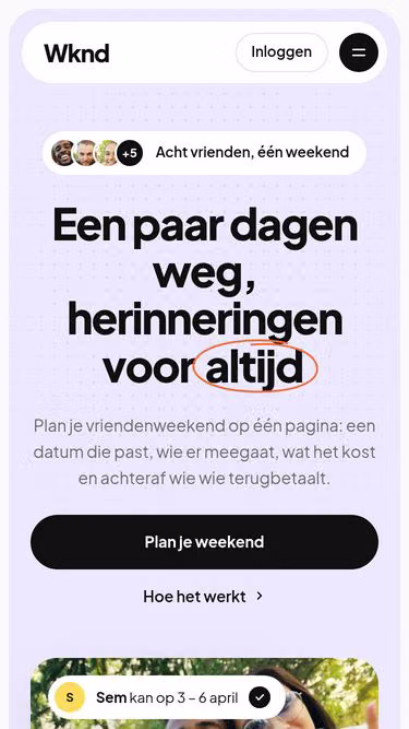 Screenshot of wknd.rsvp