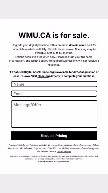 Screenshot of wmu.ca