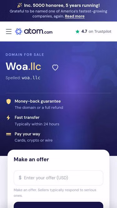 Screenshot of woa.llc
