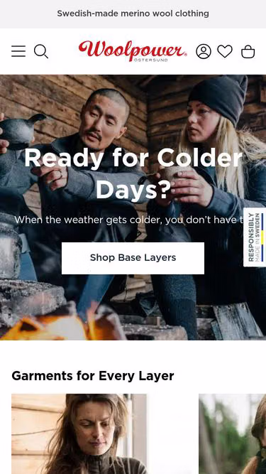 Screenshot of woolpower.fr