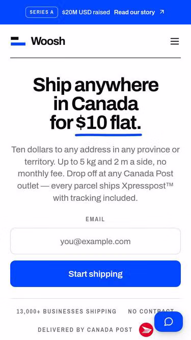 Screenshot of woosh.ca