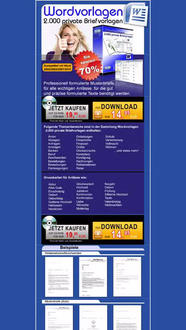 Screenshot of word.de