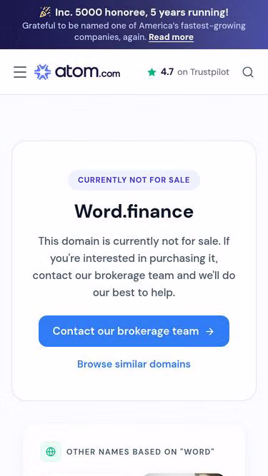 Screenshot of word.finance