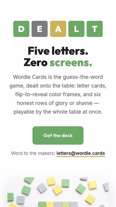 Screenshot of wordle.cards