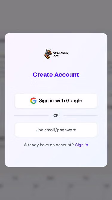 Screenshot of worker.cat