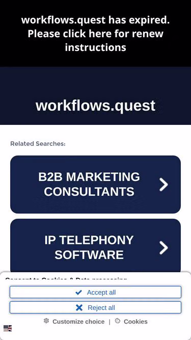 Screenshot of workflows.quest