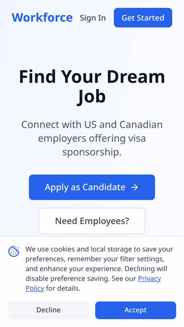 Screenshot of workforce.name