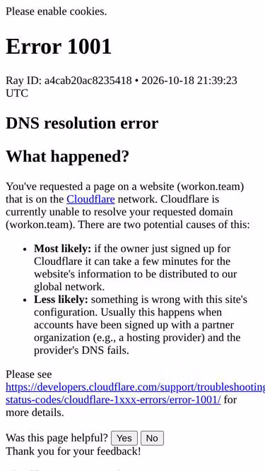 Screenshot of workon.team
